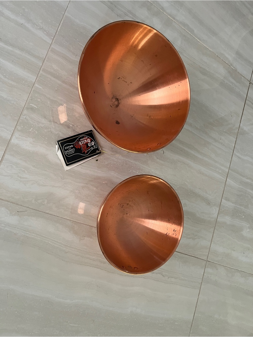 Copper Mixing Bowls - Set of 2
